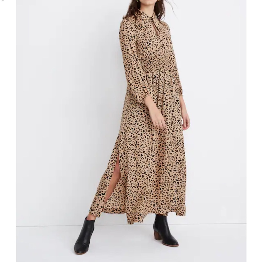 Baum Und Pferdgarten Amber Dress Size 36 US 4 Viscose Long Sleeve Leopard Print
